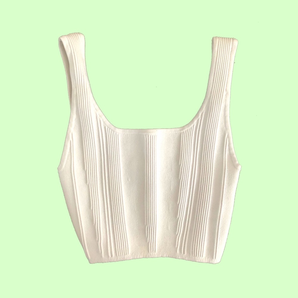 Aritzia White Knit Tank Top